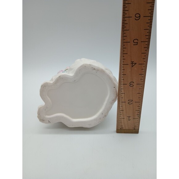 Persian Sitting Cat Planter white blue bow pink roses Tiawan Kitty Kitten - Picture 6 of 8